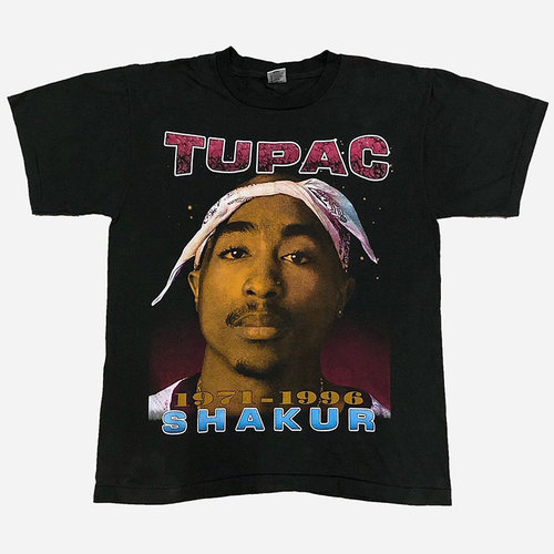 2Pac图派克西海岸风说唱短袖T恤