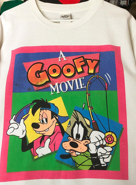 Goofy Goof高飞卡通动漫印花短袖VTG高街美式休闲潮流纯棉T恤男女