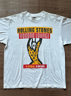 The Rolling Stones滚石乐队复古摇滚周边印花短袖VTG高街潮牌T恤