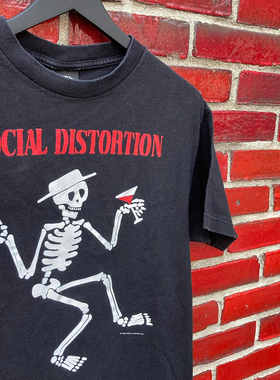 Social Distortion摇滚乐队美式复古OS风高街潮牌短袖T恤男女同款