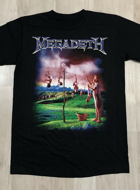 MEGADETH乐队短袖T恤男女情侣款ins超火潮牌oversize高街休闲半袖