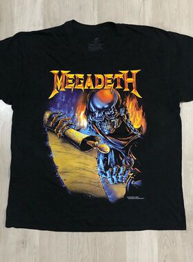 Megadeth麦格帝斯重金属乐队美式复古VTG高街潮牌纯棉短袖T恤男女