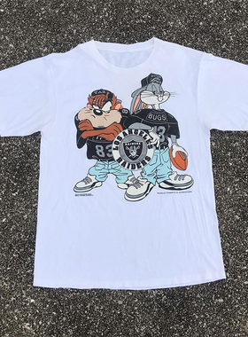 Looney Tunes乐一通兔八哥大嘴怪卡通动漫VTG高街美式复古短袖T恤