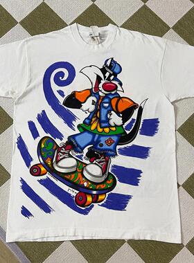 Bugs Bunny兔八哥乐一通卡通动漫短袖美式复古VTG高街潮牌T恤男女