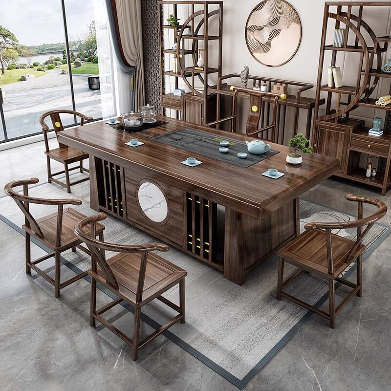 高档轻奢乌金木家用休闲茶台