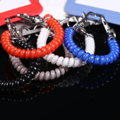 多用途双头弹簧绳可拉伸胸牌公交卡套绳钩身份证套学生工作牌挂绳多功能防丢弹力绳幼儿园接送弹力糖果安全绳