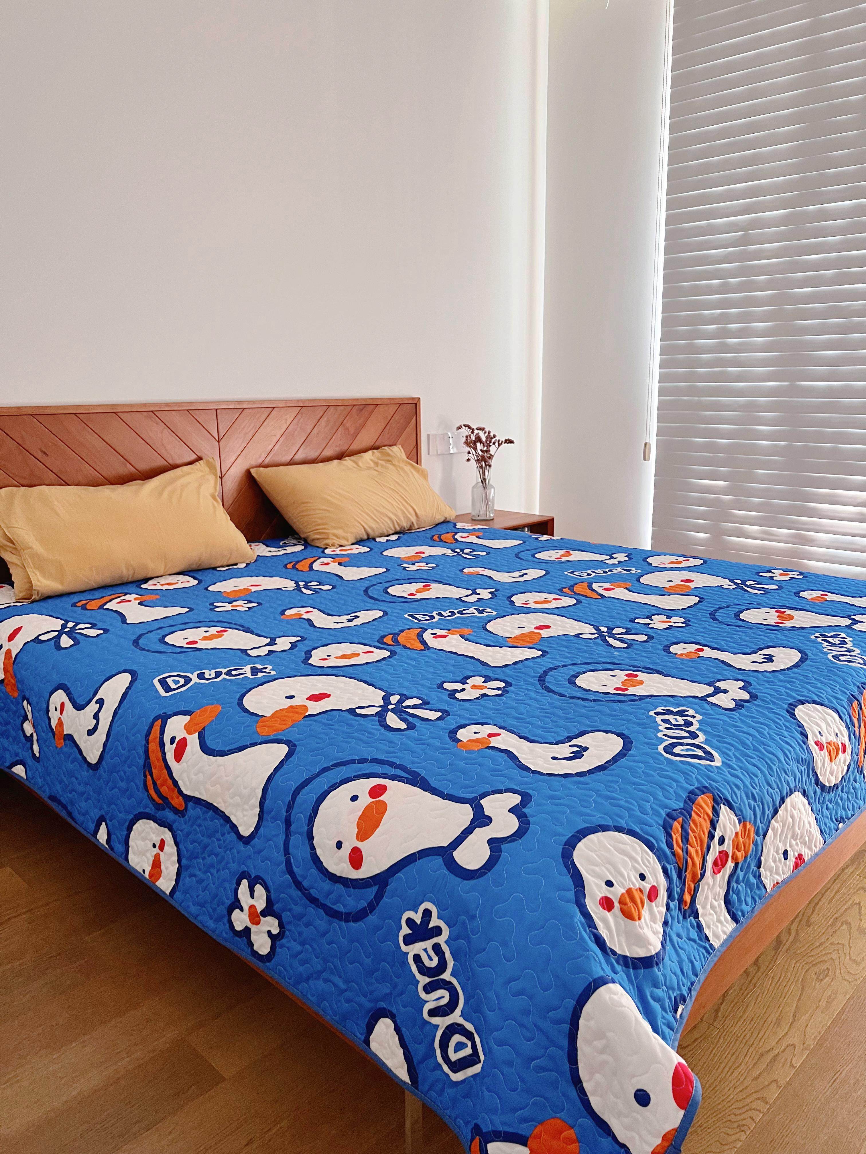 被子不跑绗缝加厚垫榻榻米可机洗卡通床单单件ab棉四季通用铺夹面