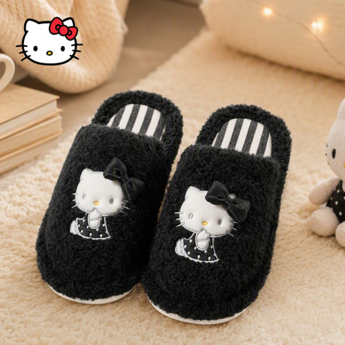 HelloKitty棉拖鞋2026新款可爱女款秋冬家居室内防滑kT猫毛绒拖鞋