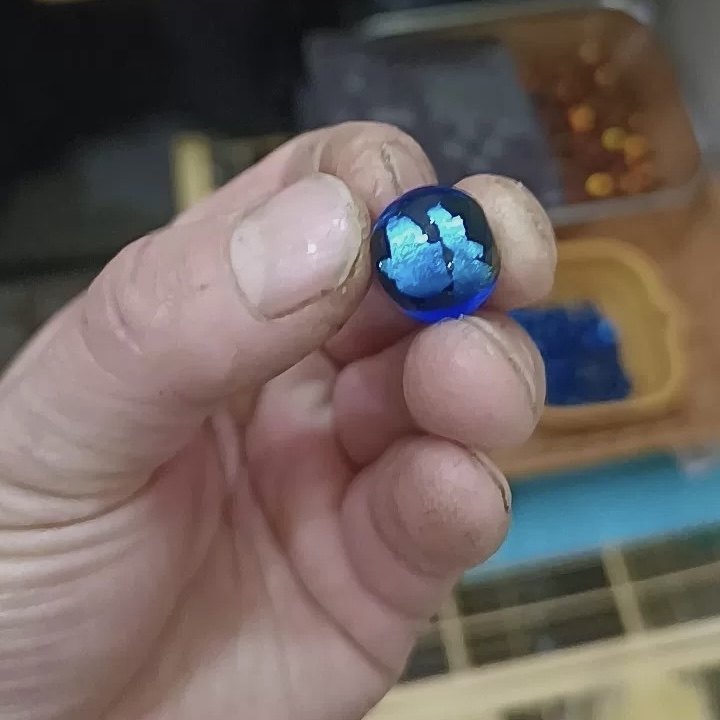 灯工02加厚纯银片100%银箔盐城阜宁益林玻璃制品琉璃弹珠马赛克