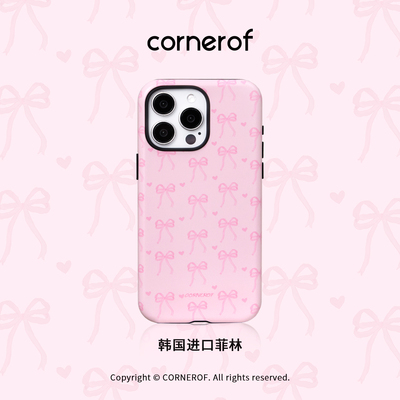 cornerof韩国进口菲林磁吸适用iPhone15promax手机壳14pro苹果13蝴蝶结12全包二合一16高级粉色蝴蝶结17pro