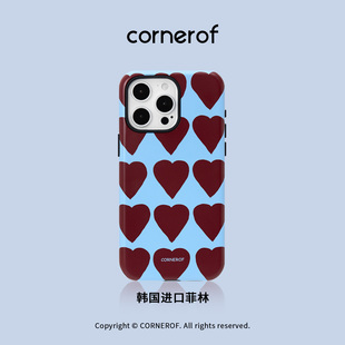 cornerof韩国进口磁吸菲林适用iPhone16promax手机壳苹果15pro原创14二合一13新款 高级女12爱心17promax