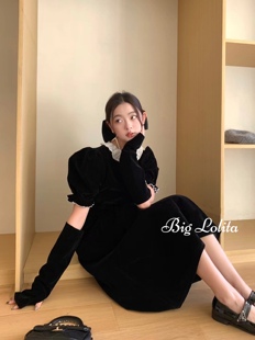 俏皮千金！大萝莉大码夏季套袖连衣裙女生日裙写真长款正肩胖MM