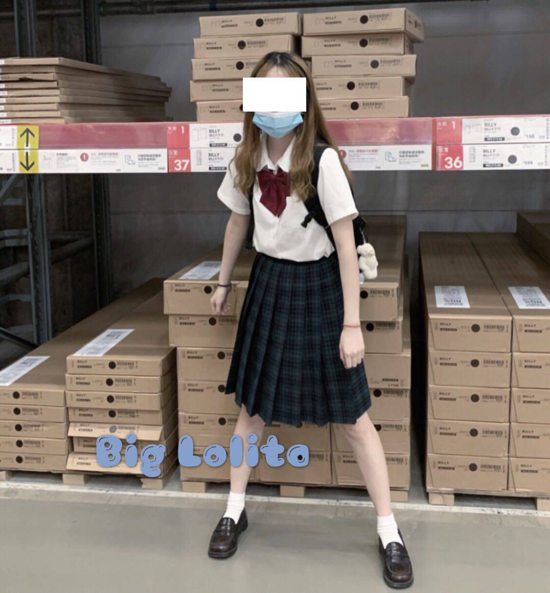 海苔原创正统格裙制服校供成品布图片