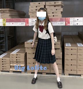 原创格裙半裙正统200斤胖MM格裙制服校供 海苔夹心脆 大码