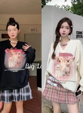微胖大码纯欲套装卫衣百褶裙