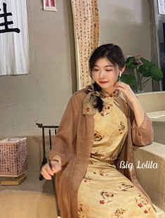 改良旗袍胖MM200斤裙套装 260斤可穿 雪纺中式 古风套装 大萝莉大码