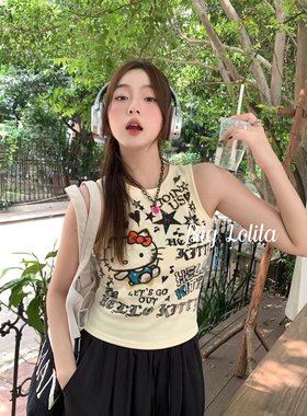大码辣妹Y2K背心双面印花