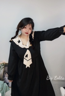 大萝莉大码女装韩版学院微胖减龄连衣裙胖妹妹显瘦软妹200斤海军