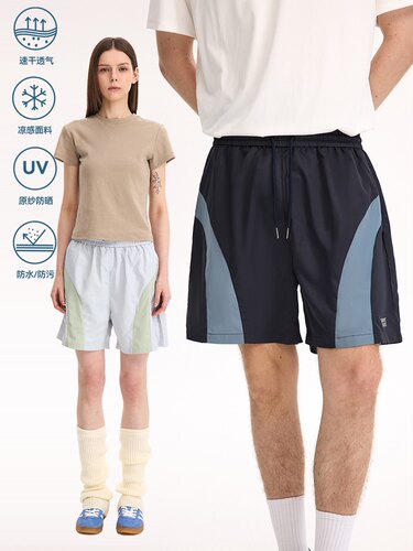 UNF 2025夏新款科技凉感防水透气速干运动短裤宽松休闲短裤男女潮