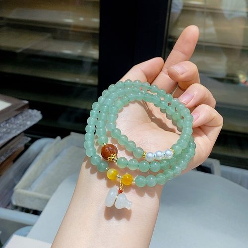 天然东陵玉手链女款时尚百搭精美饰品礼物送女友闺蜜
