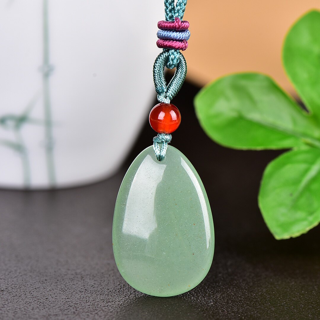 天然正品新疆东陵玉水滴吊坠玉石挂件女款颈饰玉坠玉佩项坠送女友
