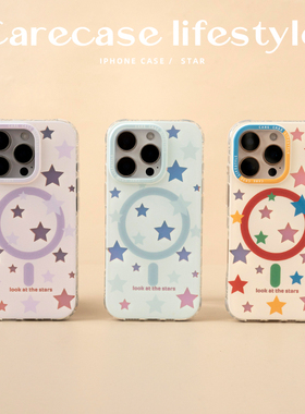 CARECASE 多彩镭射星星系列手机壳 适用于苹果iPhone17 16 15 14 Pro Max Air 原创设计 简约高级 小清新少女