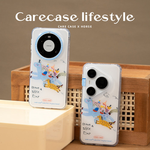 CARECASE 小马快乐世界鎏金华为手机壳  适用于华为Mate60 70 80Pro/Pura70 80Pro 卡通可爱 简约创意设计