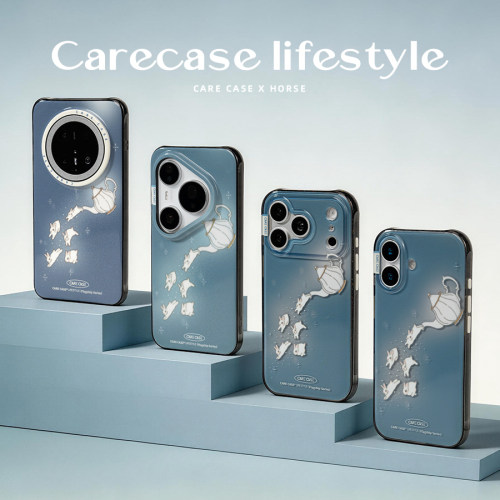 CARECASE 茶壶兔子透黑彩点手机壳 适用于苹果iPhone17 16 15 14 ProMax 华为Mate/Pura 原创设计 梦幻卡通