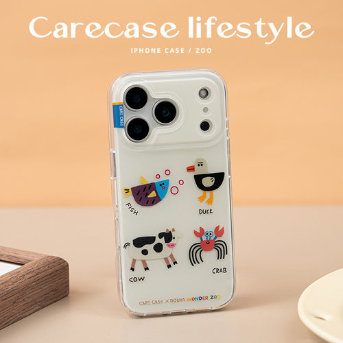 动物园螃蟹牛牛双层印花手机壳