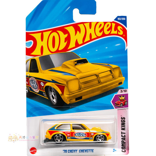 25年102号 '76 CHEVY CHEVETTE 雪佛兰 黄色 风火轮 COMPACT