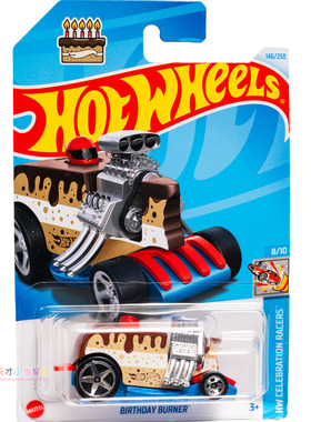 24年146号 BIRTHDAY BURNER 蛋糕车 咖啡色 风火轮 HW CELEBRATIO