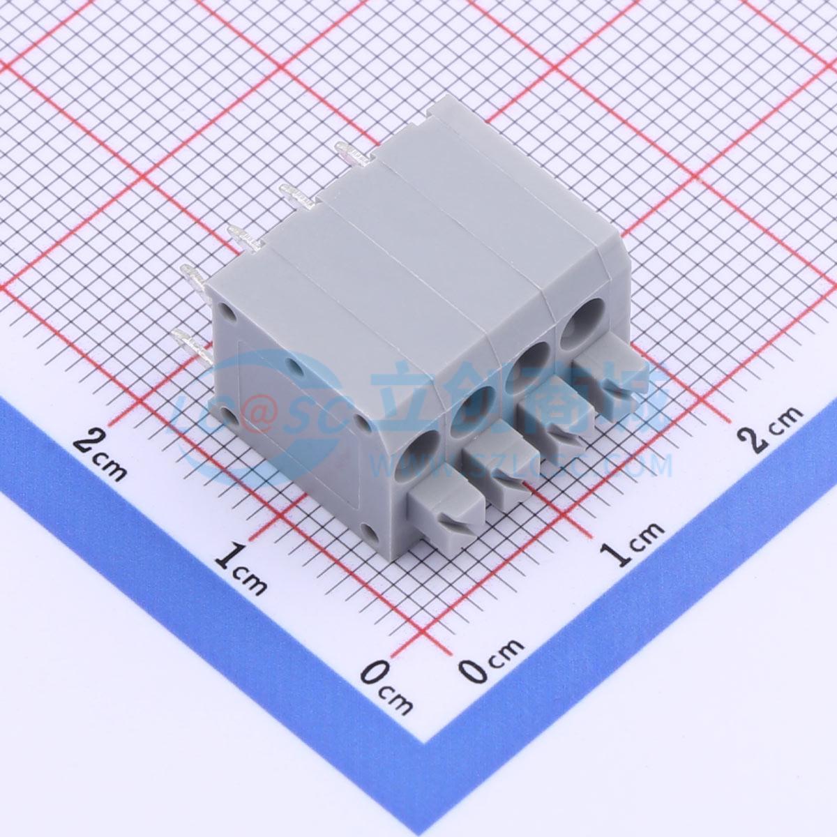 5只起 弹簧式接线端子 KF143-3.81-4P 插件P=3.81mm 电子元器件配