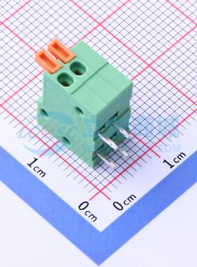 5只起 弹簧式接线端子 JL141R-25402GA1 弯插,P=2.54mm 1x2P 2P