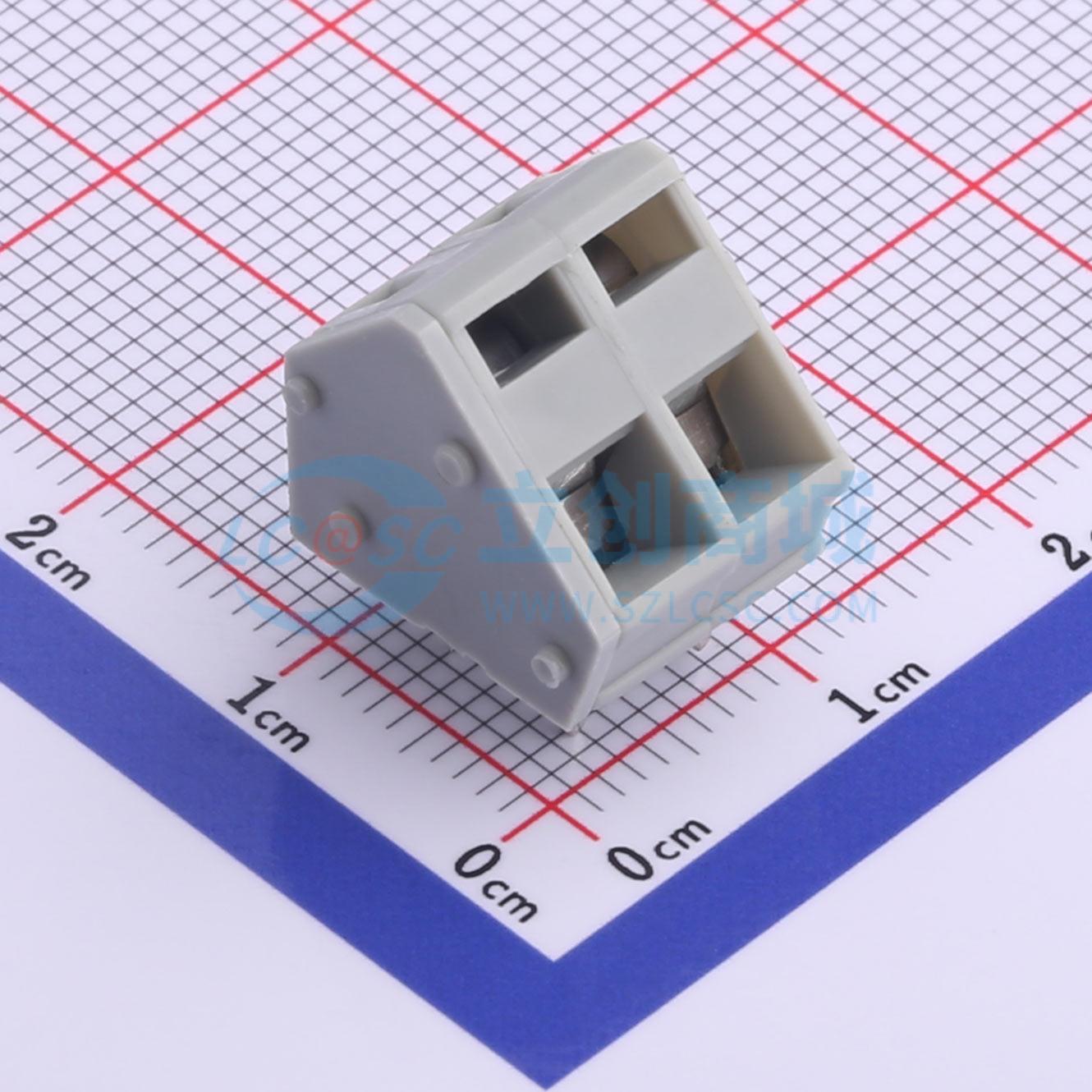 5只起 弹簧式接线端子 XY111B-5.08-2P 插件P=5.08mm 1x2P 2P 原