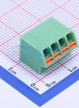 5只起 弹簧式接线端子 KF250NH-3.5-4P 插件P=3.5mm 1x4P 4P 原装