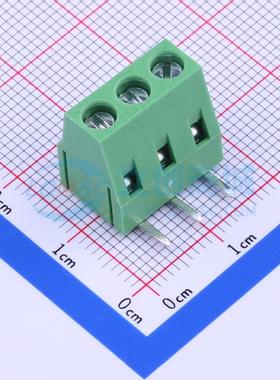 螺钉式接线端子 WJ128R-5.0-3P 弯插,P=5mm 1x3P 电子元器件配单