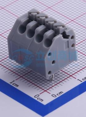 5只起 弹簧式接线端子 KF250-3.5-4P-1 插件P=3.5mm 4P 电子元器