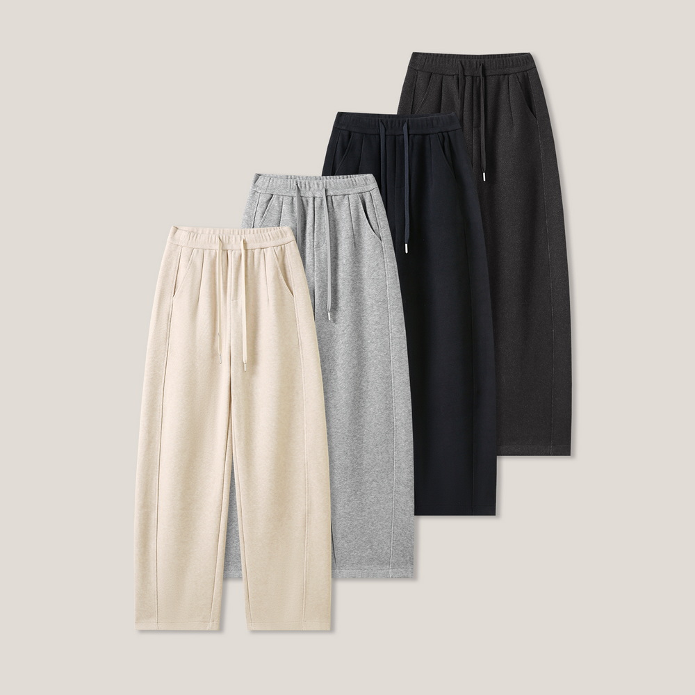 【悟空粉丝专享】纯色高腰宽松抽绳松紧腰休闲裤弯刀裤ss26479