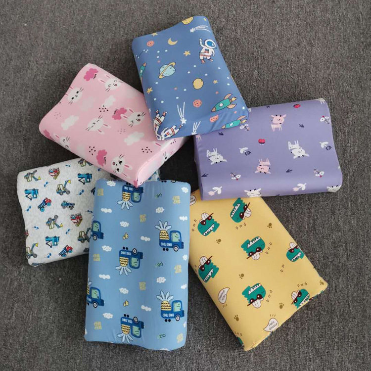 卡通儿童记忆棉枕头慢回弹小孩枕芯幼儿园学生低枕防偏头0-3-6岁