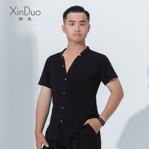 新朵拉丁舞上衣男士短袖练功服