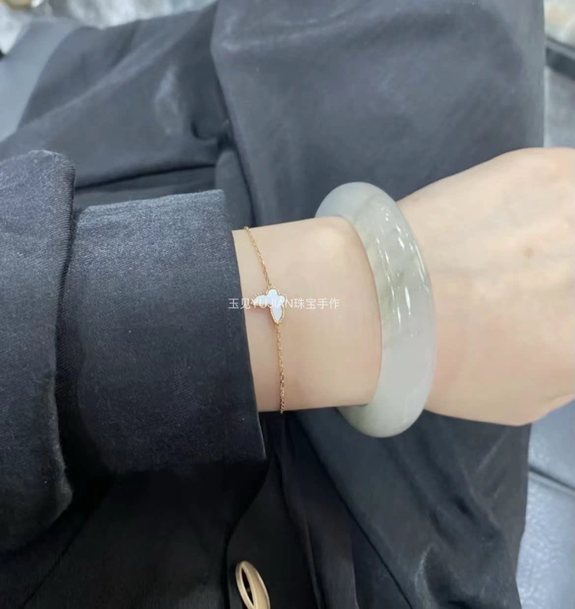 玉见YUJIAN&middot; 纯天然天山翠手镯高冰系列淡雅别致温柔古典百搭款