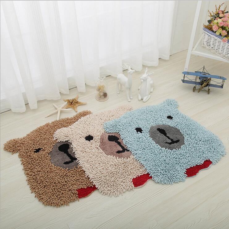 缘缘家居全棉地垫卡通儿童房门垫卧室浴室吸水脚垫手洗机洗