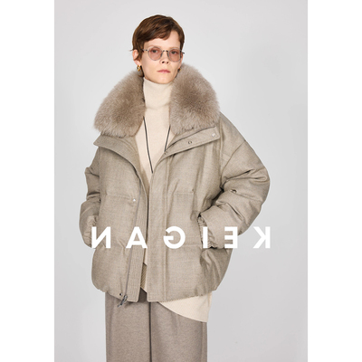 2025冬新款意大利进口法兰绒95白鹅绒滑雪衣保暖抗寒加厚羽绒服女