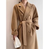 M家101801意大利进口双面羊绒大衣女2025冬装 中长款 羊毛呢子外套