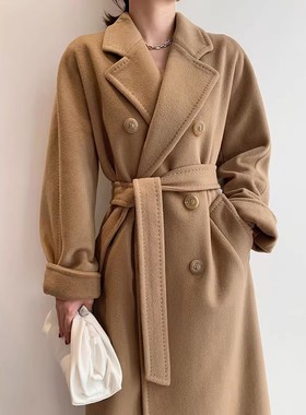 M家101801意大利进口双面羊绒大衣女2025冬装中长款羊毛呢子外套