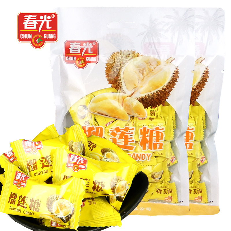 海南特产春光榴莲糖180gX2袋硬糖传统配方喜糖榴莲味糖果
