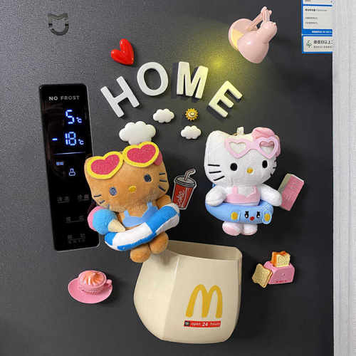 高级感磁力装饰KT猫冰箱贴入户门