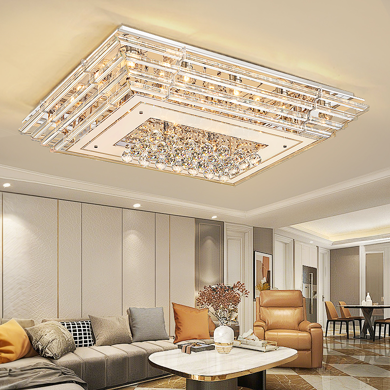 高级感轻奢客厅客厅灯水晶吸顶灯现代简约大气主卧室吊灯具大全中