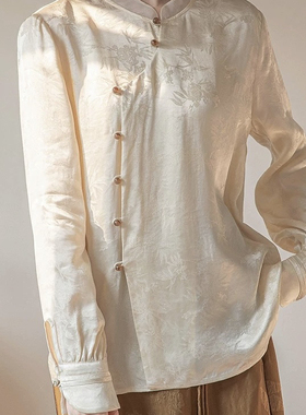 瑞瑞26年春款春装新款福利女装新中式国风复古盘扣立领小衫CS-101