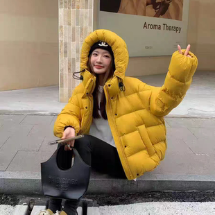 宽松加厚面包服保暖羽绒服外套J2452 韩版 瑞瑞2025冬新款 连帽短款